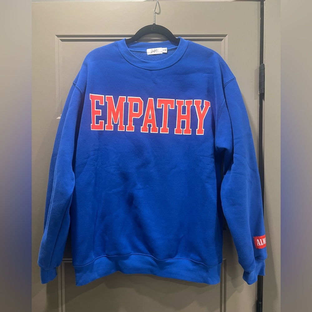 The Mayfair Group, Empathy Always Blue Crewneck, like New-worn once